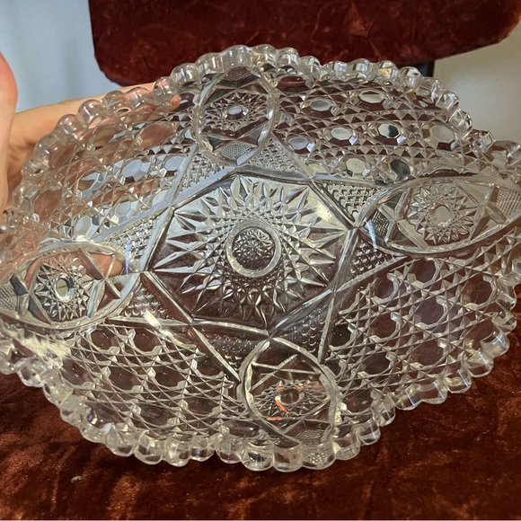 Vintage Crystal punch bowl style planter - Picture 2 of 3